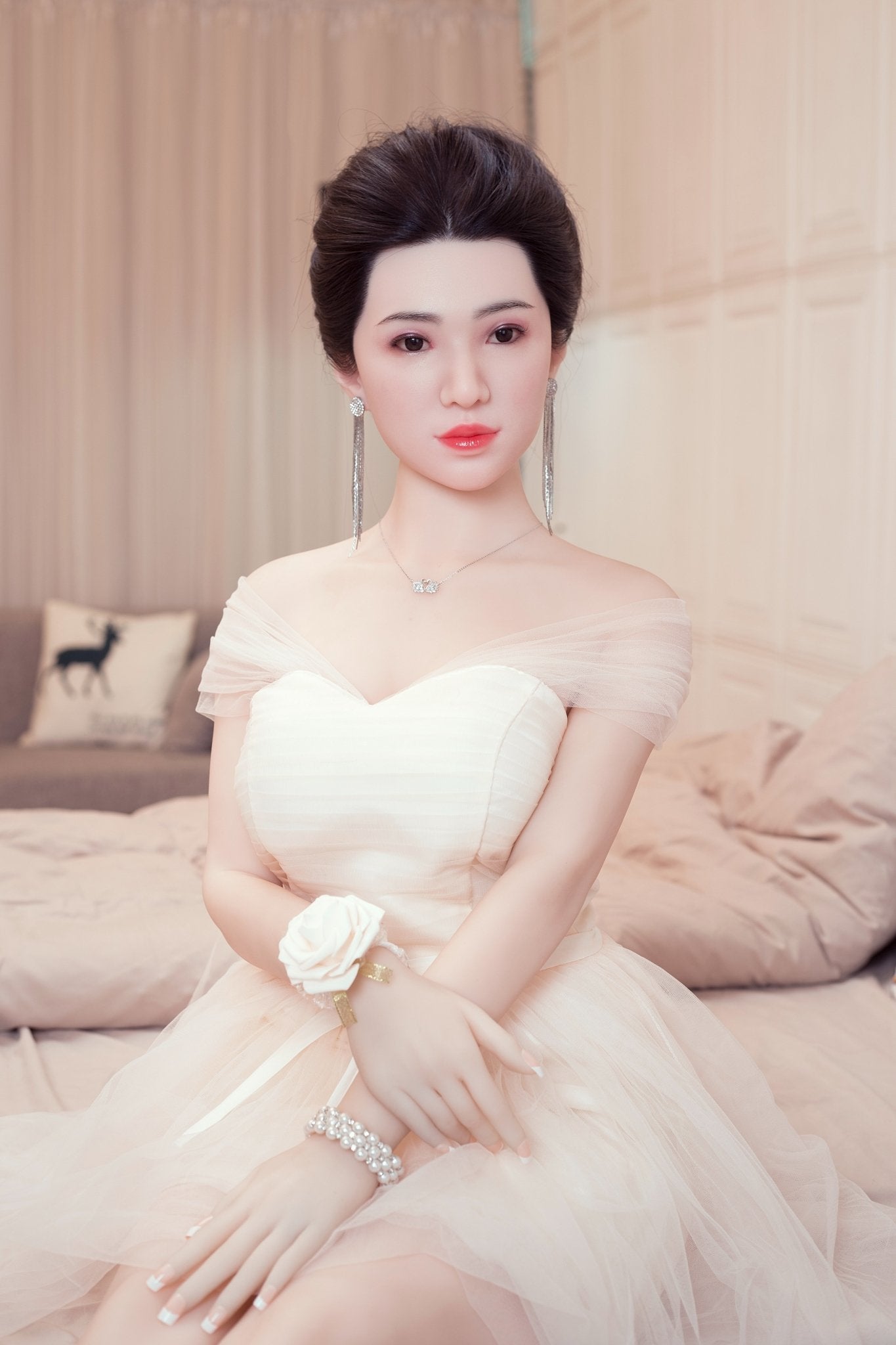 AF 160cm Asian silicone head + hair transplant big breast sexy sex