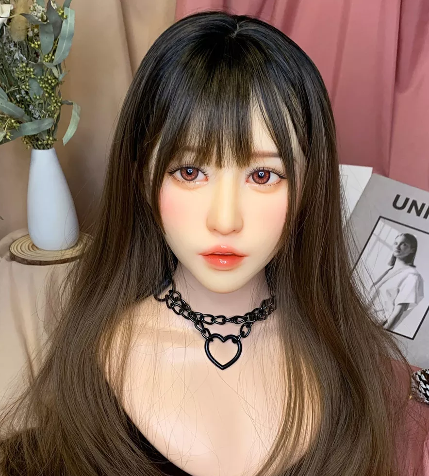 Best real gril sex doll head top makeup tpe sex doll head-Angel - lovedollshops.com