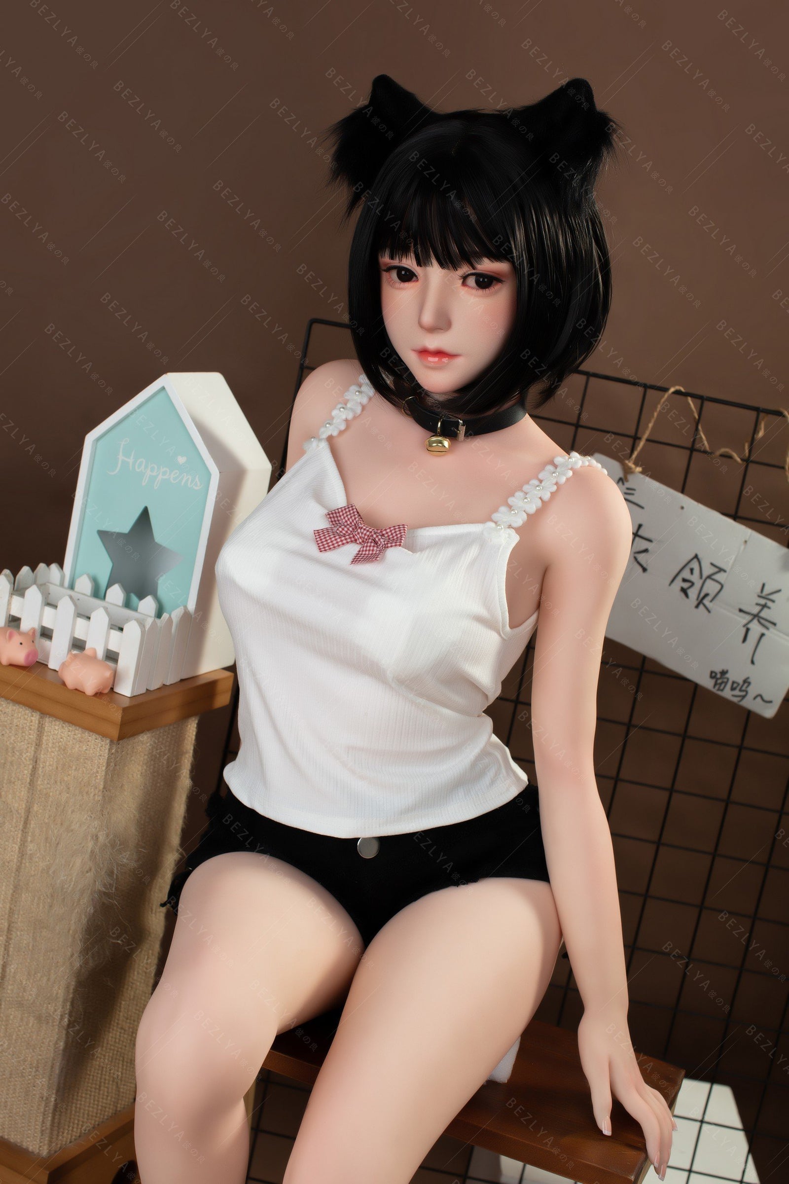 Bezlya Doll 149CM C Cup Black Kitten Costume Silicone Head TPE Sex Doll&nbsp;2.0 -FengLing - lovedollshops.com