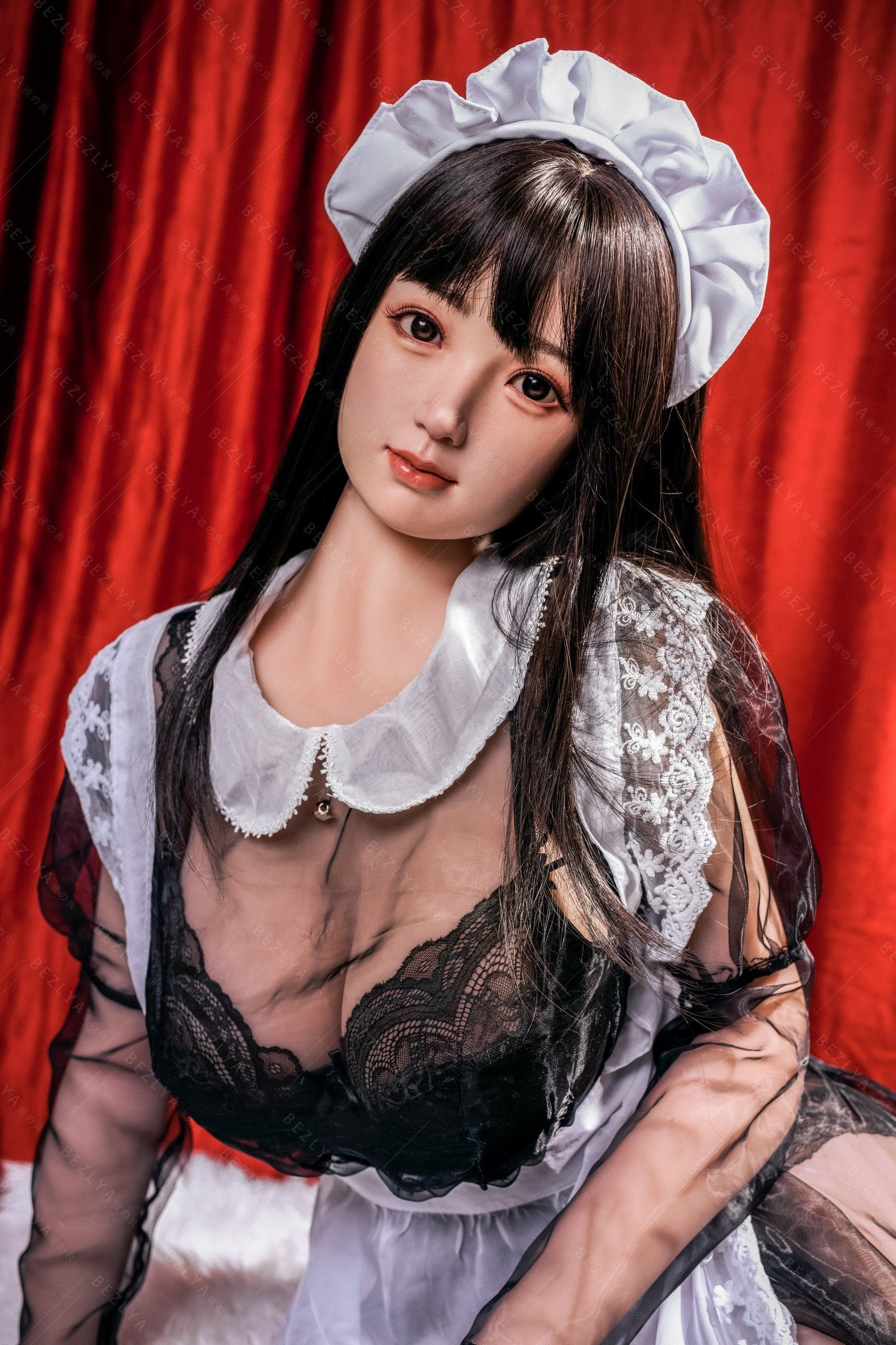Bezlya Doll 155CM H Cup Black See-Through French Maid Costume Silicone Head TPE Sex Doll 2.0 Modification - DieDou - lovedollshops.com