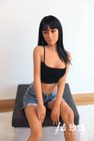 Jiusheng 163cm Latino Silicone Head+ TPE Body Sex Doll Amy - lovedollshops.com