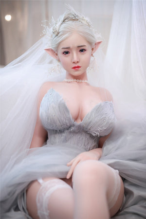 JY DOLL 157CM Big Boobs Implanted White Hair Silicone head Beautiful Makeup Elf Sex Doll - Oizys - lovedollshops.com