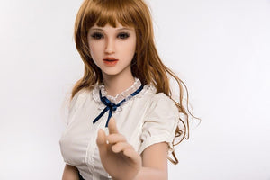 SanHui 145cm brown hair silicone small boobs sex doll-Mengmeng - lovedollshops.com