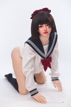 SANHUI 156CM Medium boobs Bob Hairstyle JK Uniform Silicone Sex Doll - Everly - lovedollshops.com