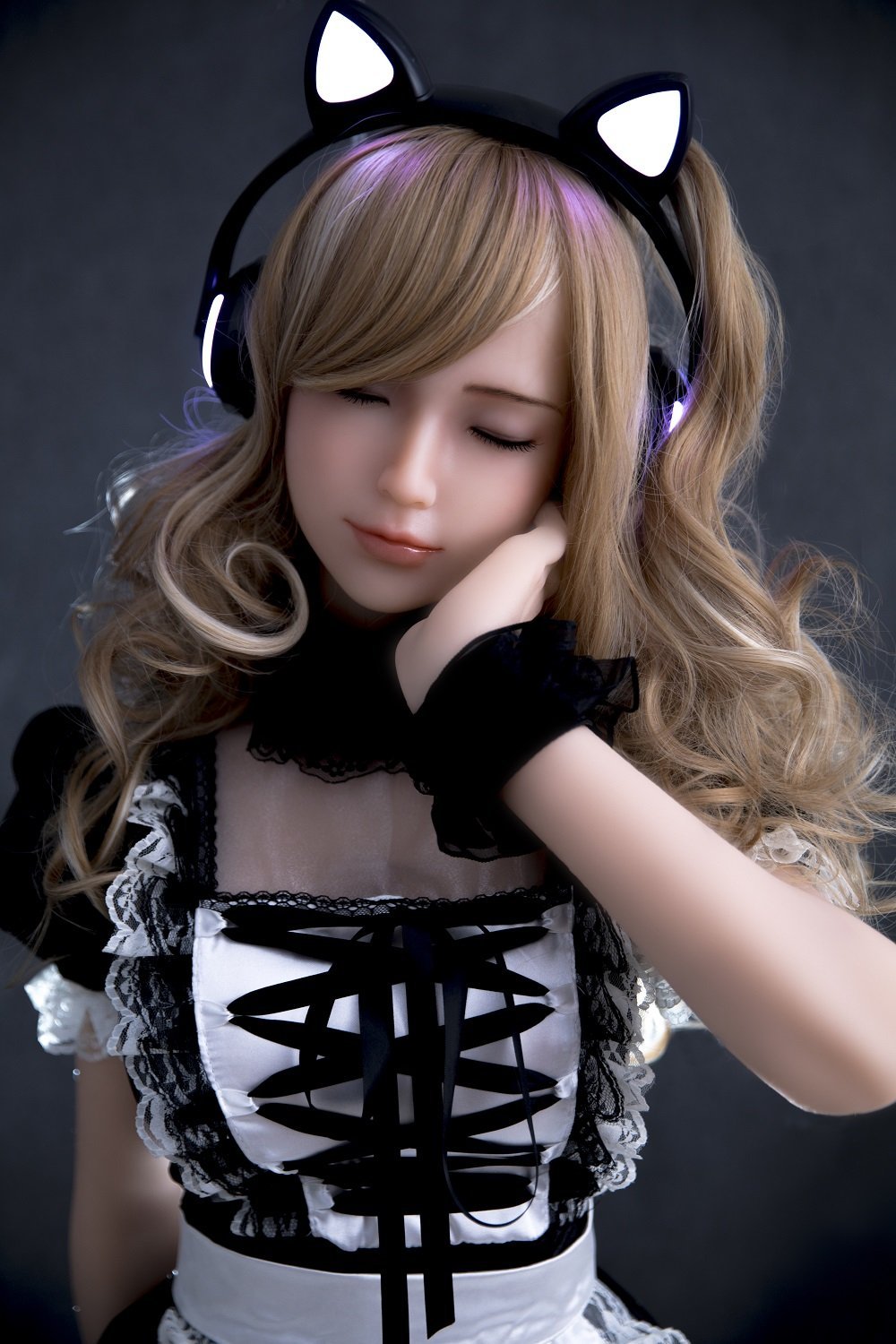 Sanhui 158cm maid silicone close eyes sex doll-Minyan - lovedollshops.com