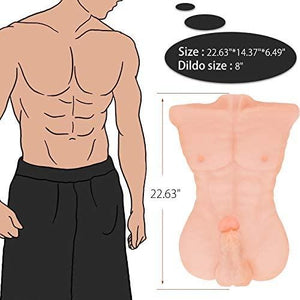 Silicone Skin Sex Doll Male Body Torso for Women 3D Realistic Male Dildo - realdollshops.com