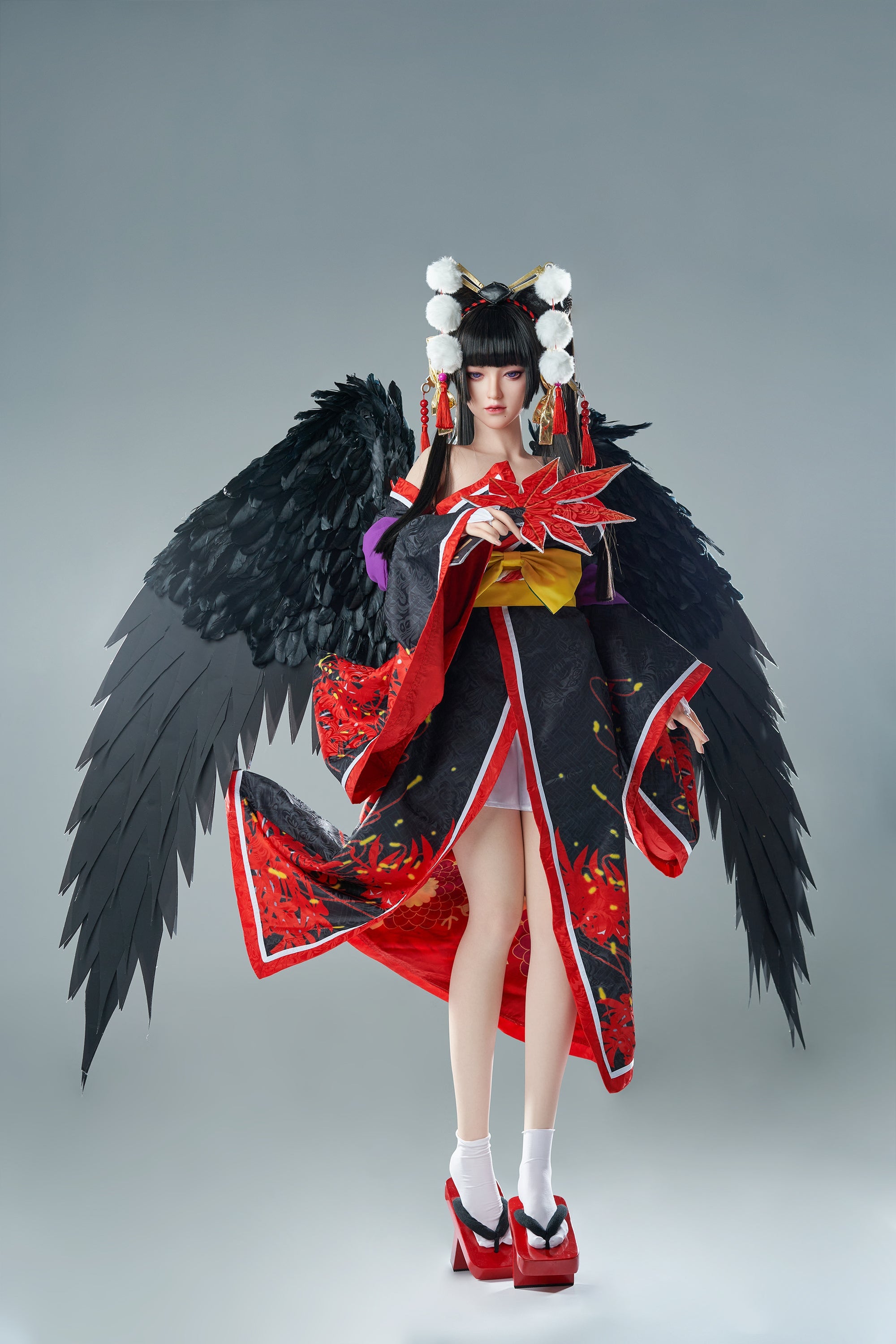 Zelex 165cm F Cup Asian Maid Costume Nyotengu Anime Silicone Sex Doll GE44-2 - lovedollshops.com